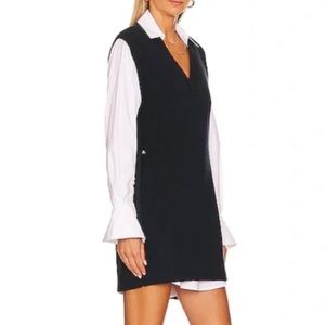 Jonathan Simkhai Skai Knit Combo Poplin Mini Shirtdress